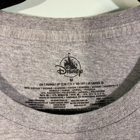 Disney Women's Grey Tinkerbell Top Bun Graphics Short Sleeve Tee Size M - Picture 4 of 7